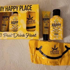 New In Box. Hempz. My Happy Place.  Lip  Balm, Mini Happy Moisturizer,  Free...